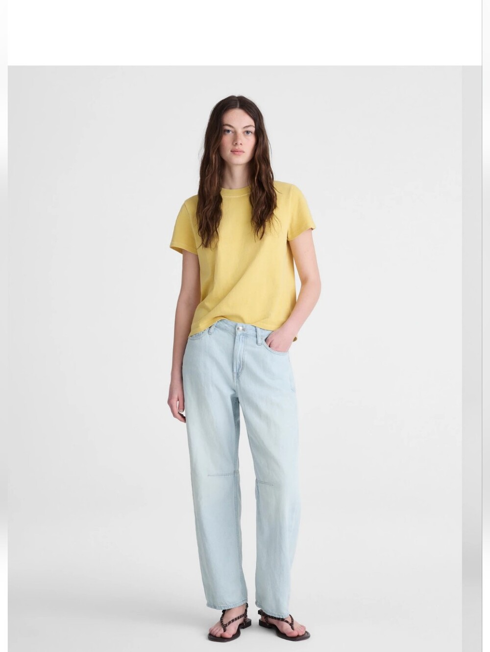 NWT Madewell Darted Barrell Leg Light Wash Jeans Wide Leg Ankle Women's W 24